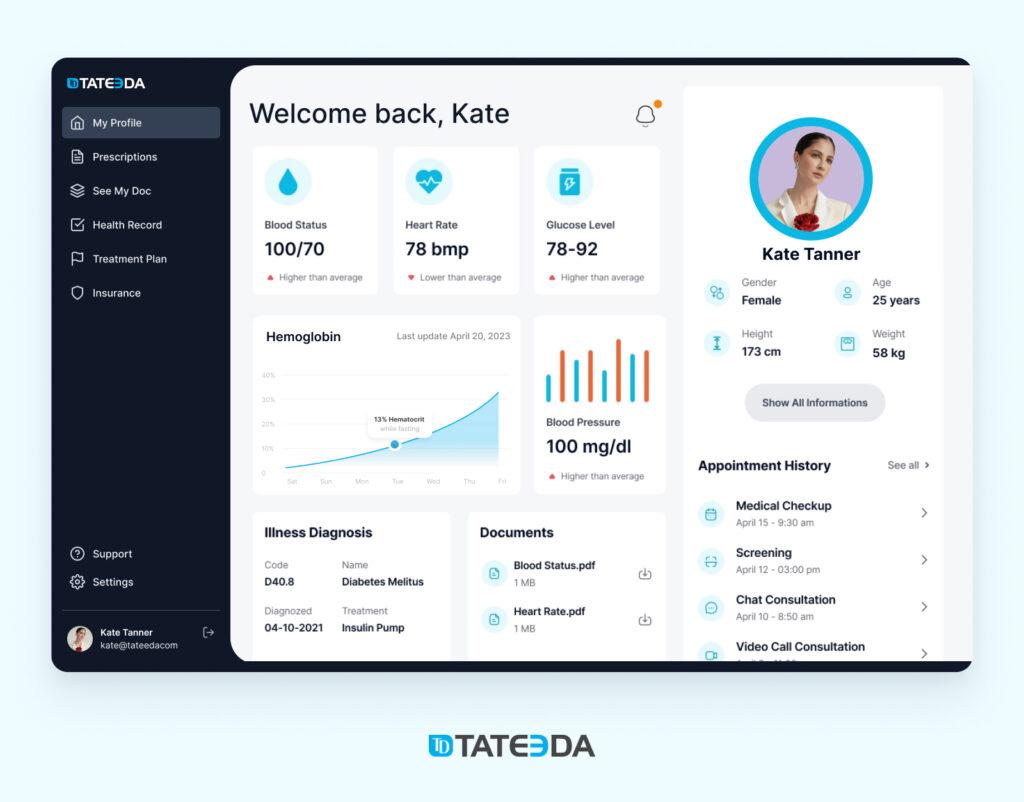 Modern EMR software interface on computer screen